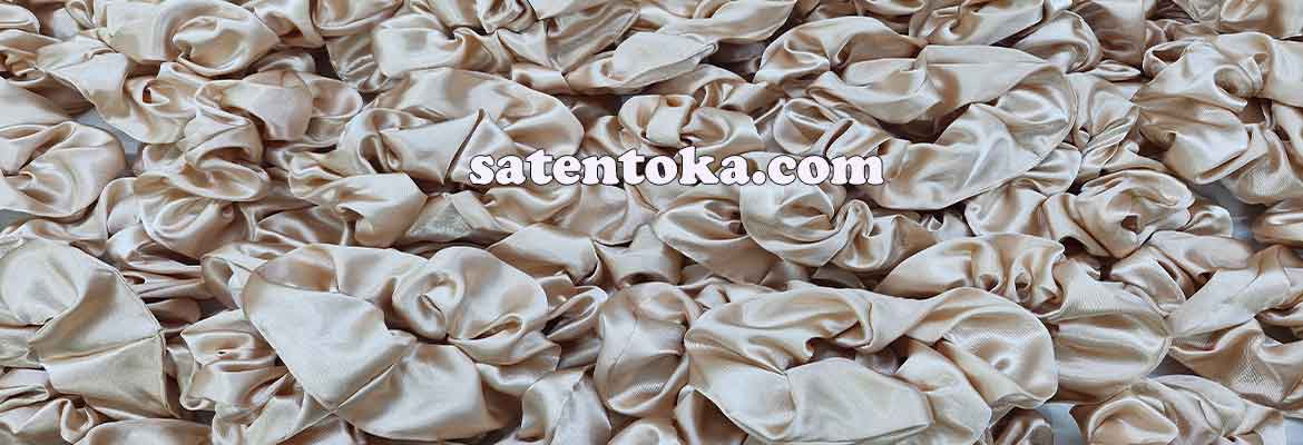 bej gold saten saç toka